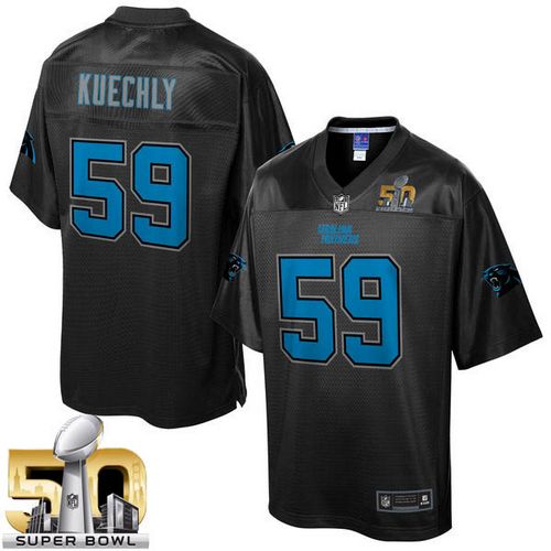 Nike Panthers #59 Luke Kuechly Black Super Bowl 50 Men's NFL Pro Line Black Reverse Fashion Game Jersey - Click Image to Close